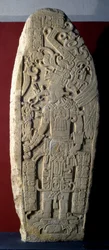 Machaquila Stela 7, sen klassisk period, 830 e.Kr